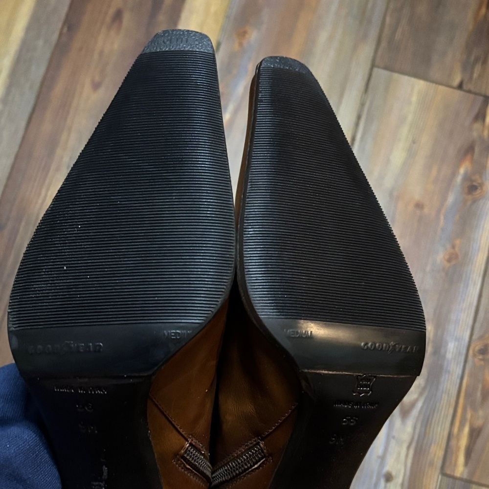 Via Spiga Brown Leather Heeled Boots with woven details size 9 - Picture 6 of 11